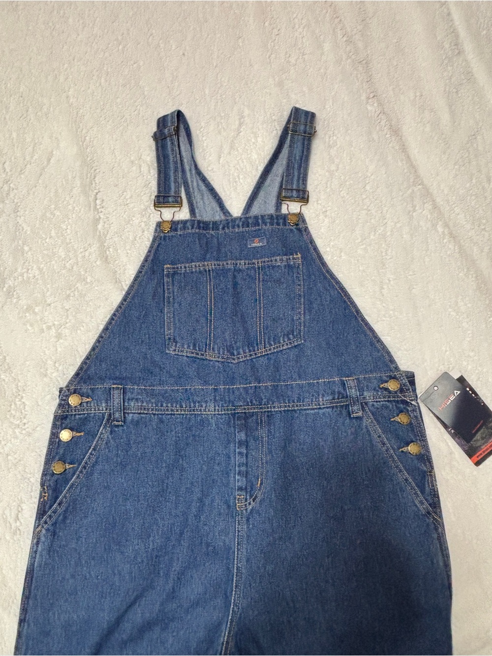 Relaxed Dark Blue Denim Jeans Overall - Men's Classic Workwear Size L